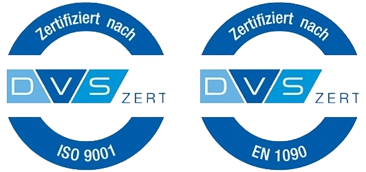 Siegel DVS Zertifiziert EN 1090 und 9001